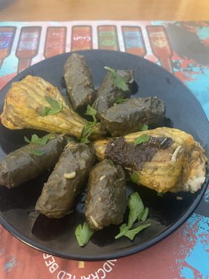 Stuffed vine leavess  at Kanavatso in Crete