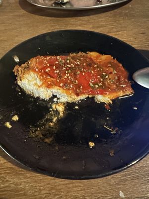 Baked vegan feta. Extremely tasty.  at Kanavatso in Crete