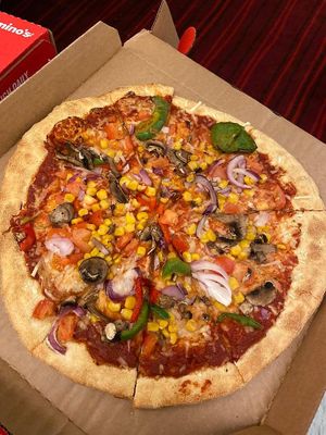 Vegan Vegi Supreme at Domino's Pizza in Leeds