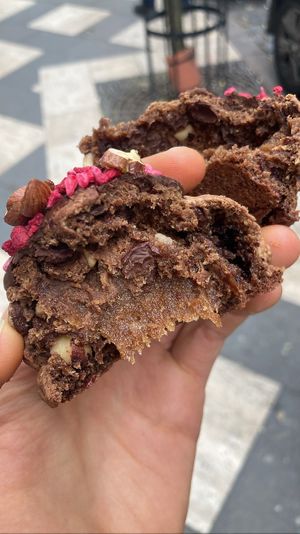 Vegan cookie inside   at Cookie Beacon Brunch in Budapest