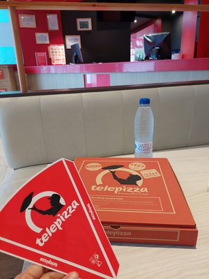Smaller size pizza and complimentary water! at Telepizza in Ceuta