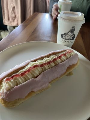 Delicious and massive cream bun - could only manage half!  at Vegan Bay Baker in Aberdeen