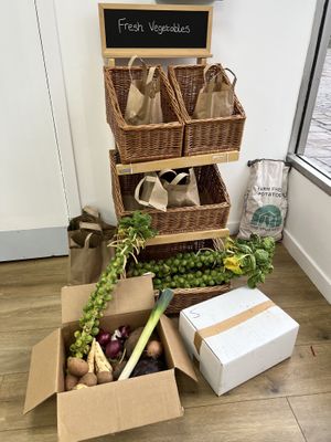 Fresh vegetables corner #Veganuary at Vegan Bay Baker in Aberdeen