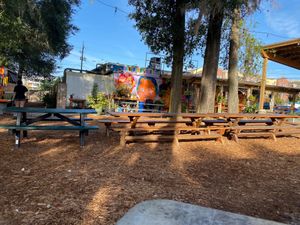 Outdoor seating at Humble Wood Fire (Bagel Shop) in Gainesville