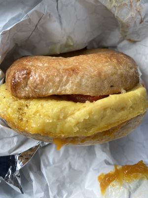 Vegan Egg and Cheese  at Humble Wood Fire (Bagel Shop) in Gainesville