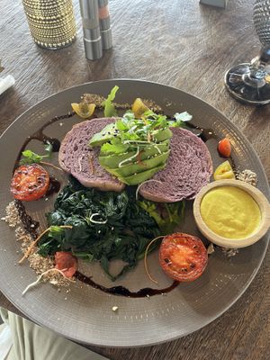 Spinach-Avocado Toast  at Flourish Cafe in Ubud