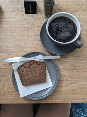 Vegan banana bread at Aberdeen Art Gallery in Aberdeen