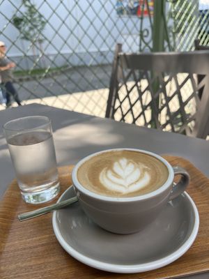 Cappuccino mit Hafermilch   at Wiener Rösthaus im Prater in Vienna