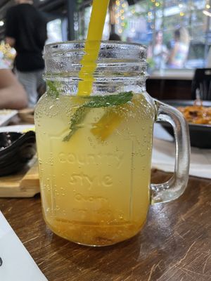 korean tea with soda  at Korelee in Ankara