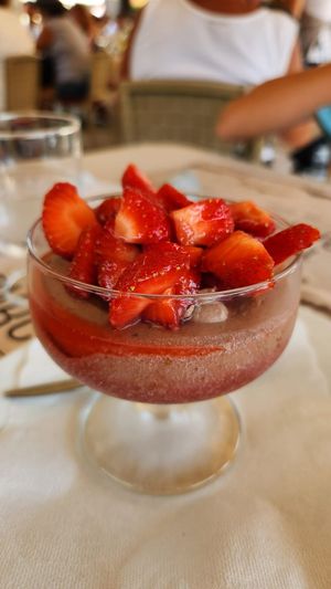 amazing desert of chocholate mousse at Trattoria Imbarcadero in Stresa