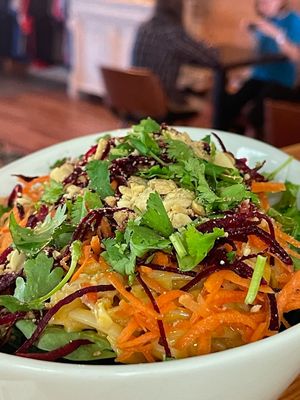 Vegan Pad Thai at Mudsharks Cafe in Courtenay