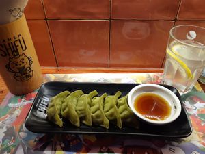 Vegan gyozas at Ramen Shifu in Zaragoza