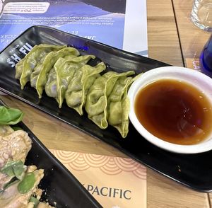 Gyozas veganas a la plancha  at Ramen Shifu in Zaragoza