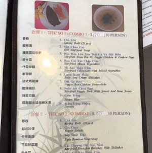 menu at Veggie Garden in Edmonton