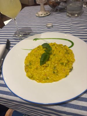 Lemon and saffron risotto  at La Lanterna in Sorrento