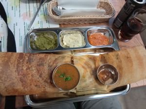 Dosa z mięsem sojowym at Saravana's Dosa and Curry in Wroclaw