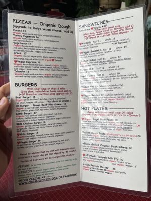 B side of the menu. June 8, 2021 at Organic Oasis in Anchorage