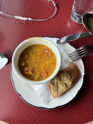 Delicious soup. I forgot the name sorry(daily special, not on the menu) at Organic Oasis in Anchorage