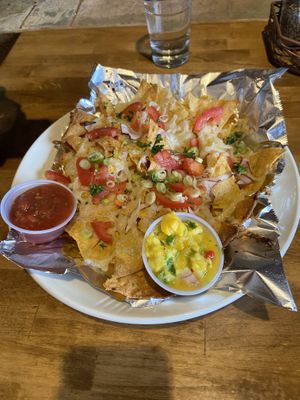 Vegan nachos (requested vegan cheese)  at Organic Oasis in Anchorage