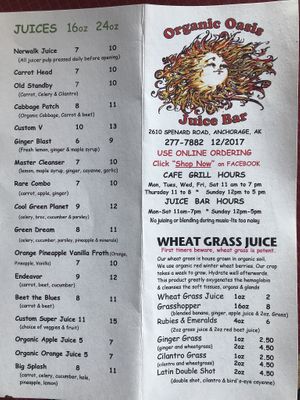 Juices at Organic Oasis in Anchorage