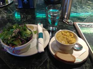 Soup and salad at Organic Oasis in Anchorage
