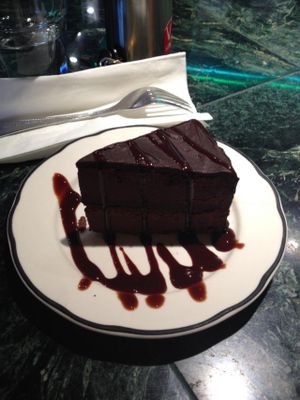 Vegan gluten-free chocolate cake at Organic Oasis in Anchorage