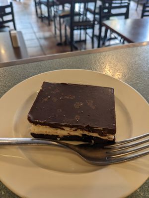 Vegan peppermint Nanaimo square at Future Bistro in Toronto