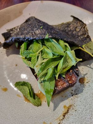The roasted miso eggplant 'unveiled' #Veganuary at Little Sister in Cairns