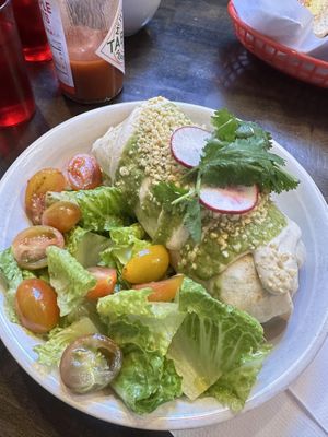 Breakfast burrito - dine in is in the Mekelburg’s space  at Guevara's - Domino Park in Brooklyn