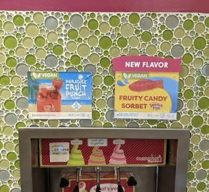 Paradise Fruit Punch/ Fruity Candy Sorbet  at Menchie's Frozen Yogurt in Cedar Falls