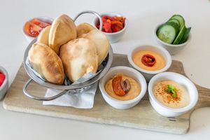The Smiley Vegan Express Trio of Dips at Smiley Vegan Rundle Mall in Adelaide