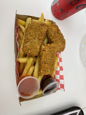 Crispy fried chicken  at Smiley Vegan Rundle Mall in Adelaide