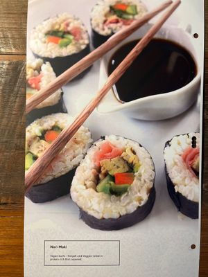 Brown rice mori maki  at Earth Market in Enschede