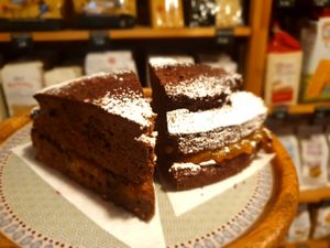 Vegan Dark Chocolate cake with Mandarin Marmalade at La Bottega Italian Grocery & Coffee Shop in Kilkenny