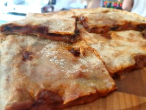 Vegan Focaccia di Recco at La Bottega Italian Grocery & Coffee Shop in Kilkenny