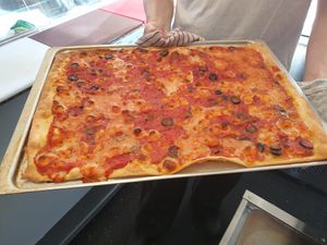 Vegan "Pizza secca", thin crispy pizza at La Bottega Italian Grocery & Coffee Shop in Kilkenny