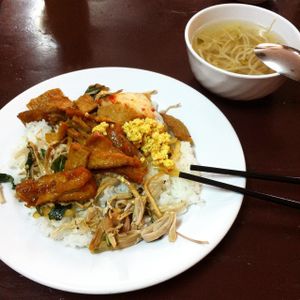 Rice with mock meat at Bo De  in Nha Trang