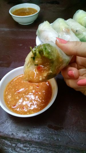 sub-par spring rolls at Bo De  in Nha Trang