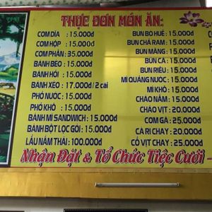 menu  at Bo De  in Nha Trang