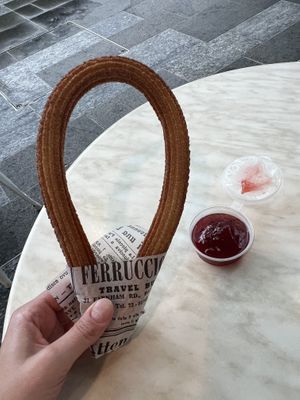 Cinnamon sugar Churro with vegan strawberry 🍓 dip   at Churro Time in Cairns