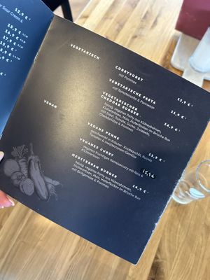 Speisekarte  at 8 Grad Ost in Schillig