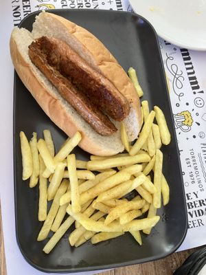 Salchicha Beyond con patatas  at Onkel Willi in Torremolinos