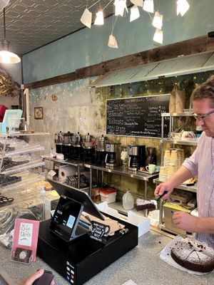 View at the cash register  at Cocoa Mia in Floyd