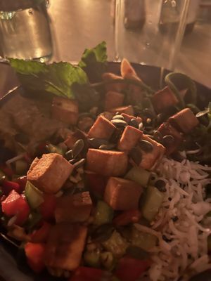 Buddha bowl  at Green Life Market in Sarande