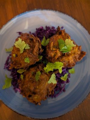 Pakoras at Green Life Market in Sarande