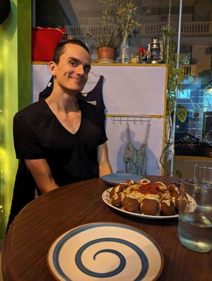 Falafel plate for two at Green Life Market in Sarande