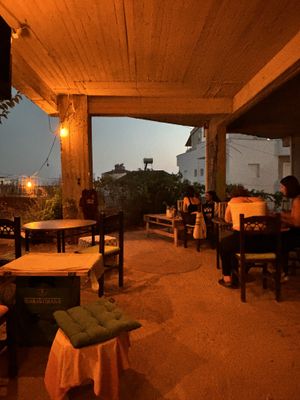 Seating area  at Green Life Market in Sarande