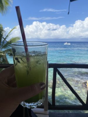 Pineapple mojito   at Blue Angel Restaurant in Cozumel