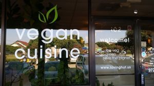 Outside :) at Loving Hut in Addison