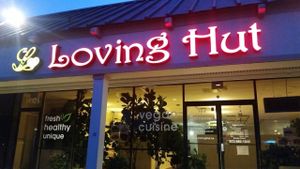 Outside at Loving Hut in Addison